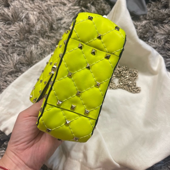 Valentino Neon Green Micro Rockstud Spike It Shoulder Bag - Picture 3 of 6